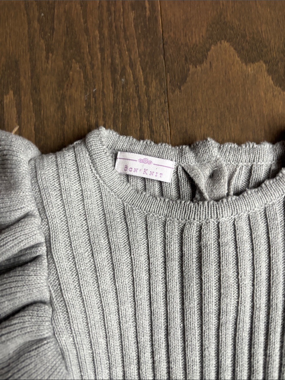 Bon Knit Girls Ribbed Ruffle Sweater knit Set - Picture 4 of 7